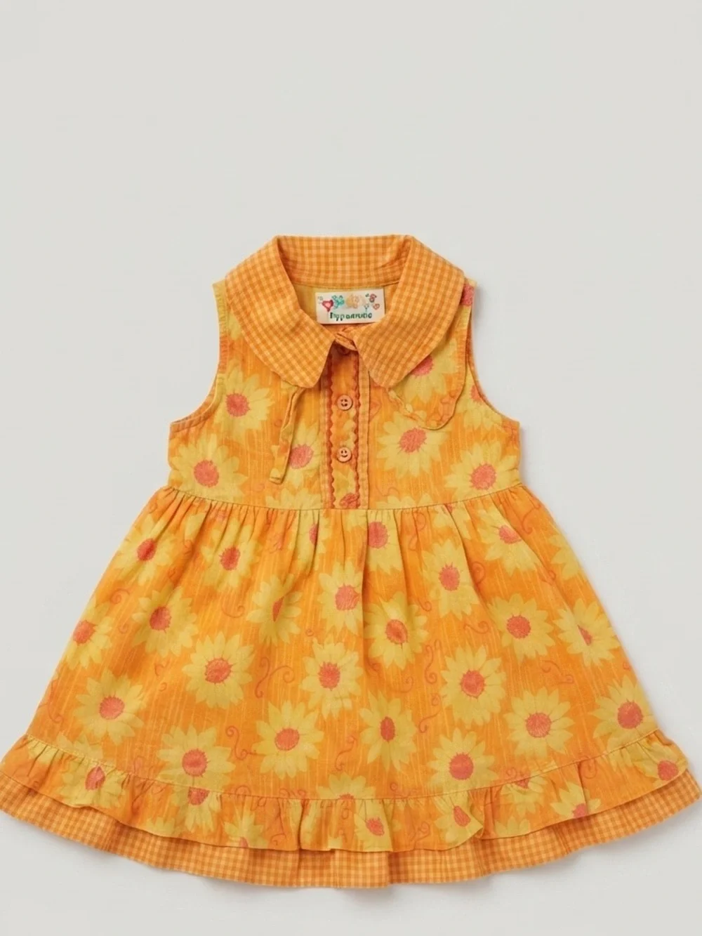 GIRL 3/4 | Yellow Sunflower Print Sleeveless Toddler Dress